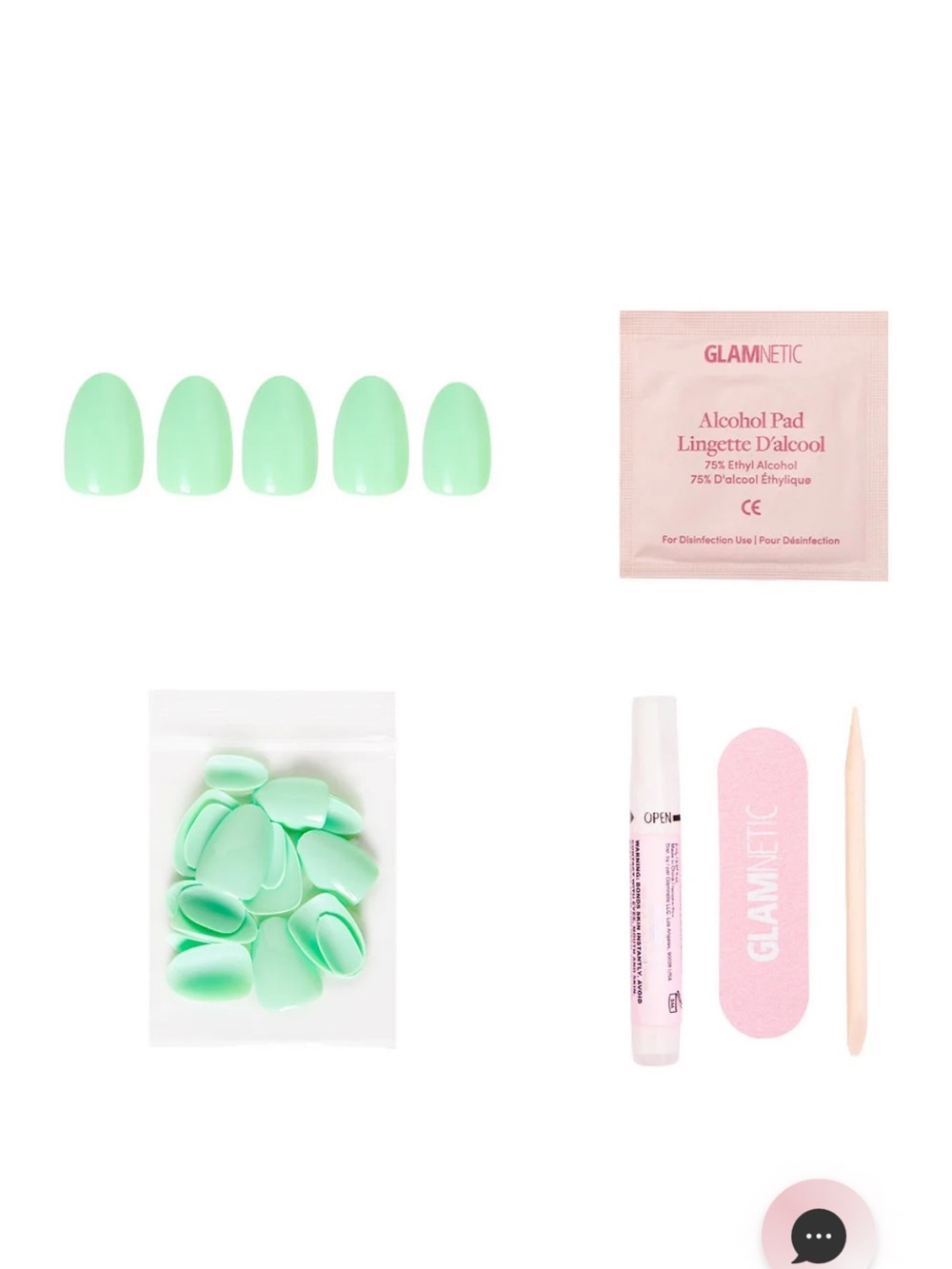 Glamnetic Mint Green Short Oval Press-On Nails - *NIB* - Picture 3 of 7